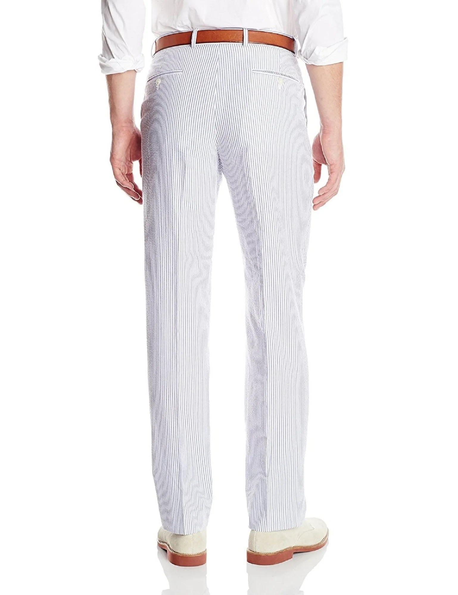 Palm Beach 'Original' Navy/White Seersucker Pleated Pant Big and Tall