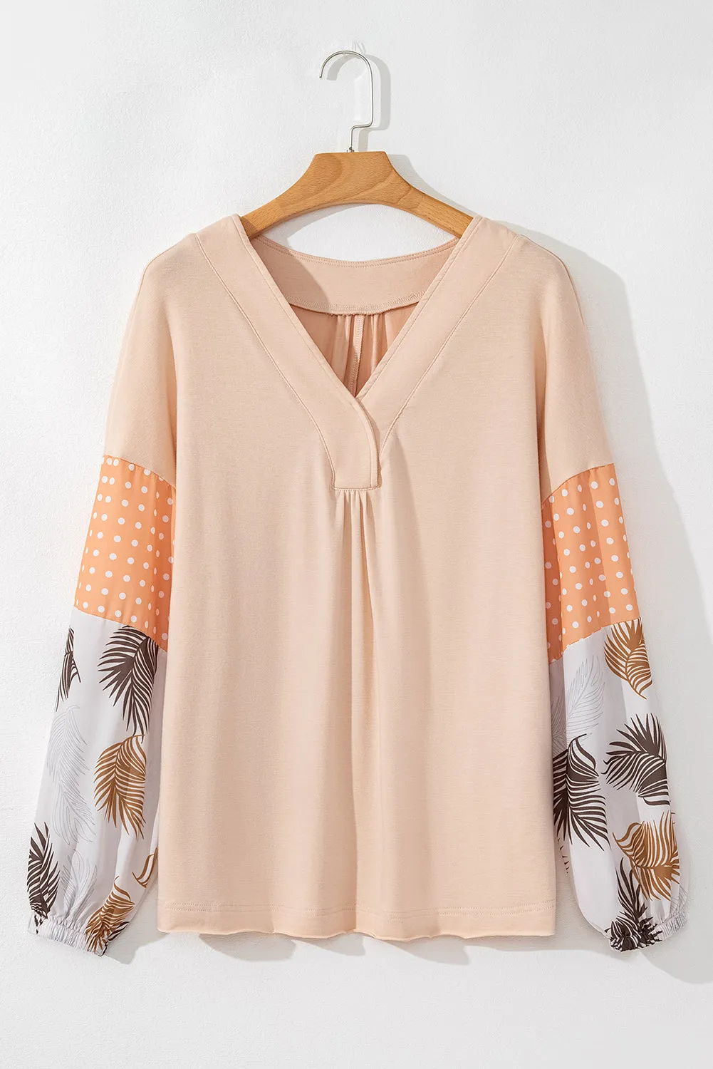 Palm Leaves Polka Dot Loose Blouse