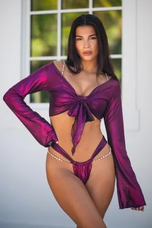 Palmer Long Sleeve Crop Mulberry