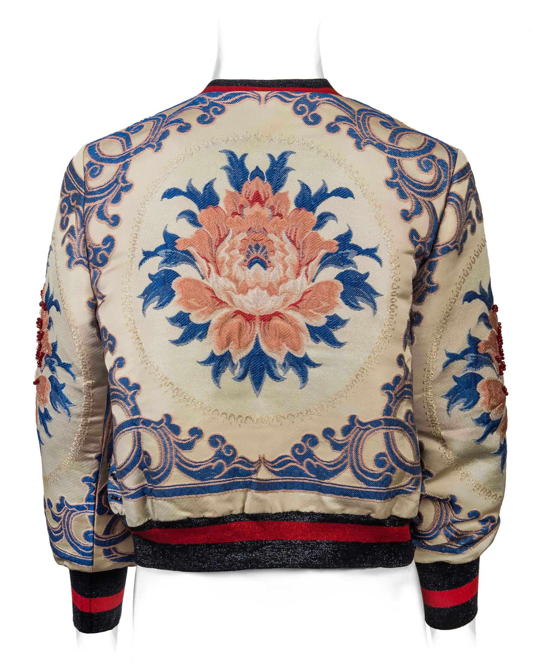 Paris Jacket Multi Color Long sleeve beaded Zip up Floral Flowers New