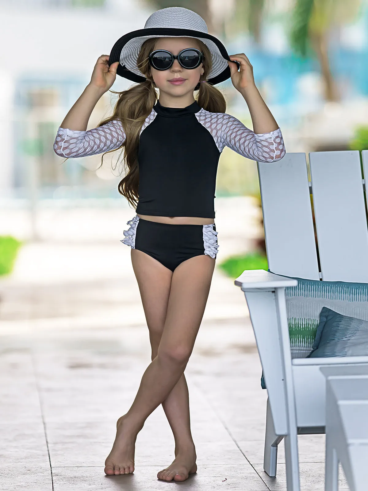 Party Starter Rash Guard Two Piece Swimsuit