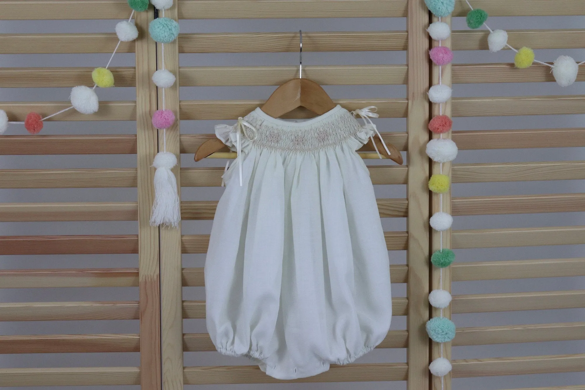 Pastel Ivory  Matching  Sisters Dress, Flower Girl Dress, Hand Made Smocked Dresses, Bishop Dress.
