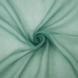 Pastel Teal Silk Crinkled Yoryu Chiffon Woven Fabric