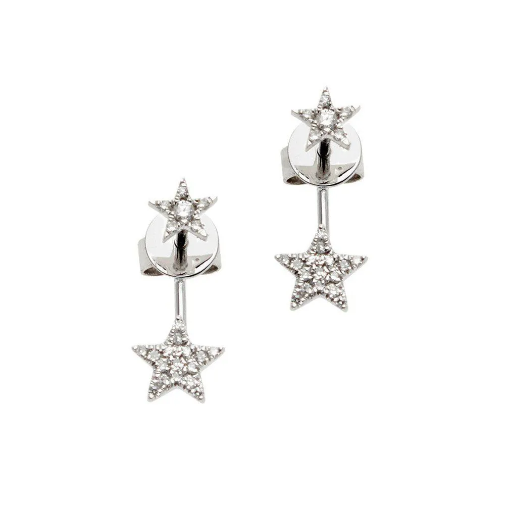 Pave Star Dangling Stud and Ear Jackets