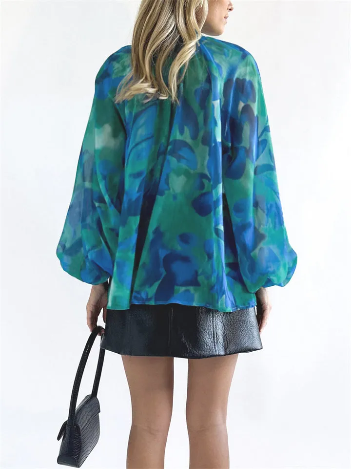 Personalized Printed V-Neck Blouse for Women