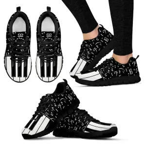 Piano Music Women's Sneakers Black Soles