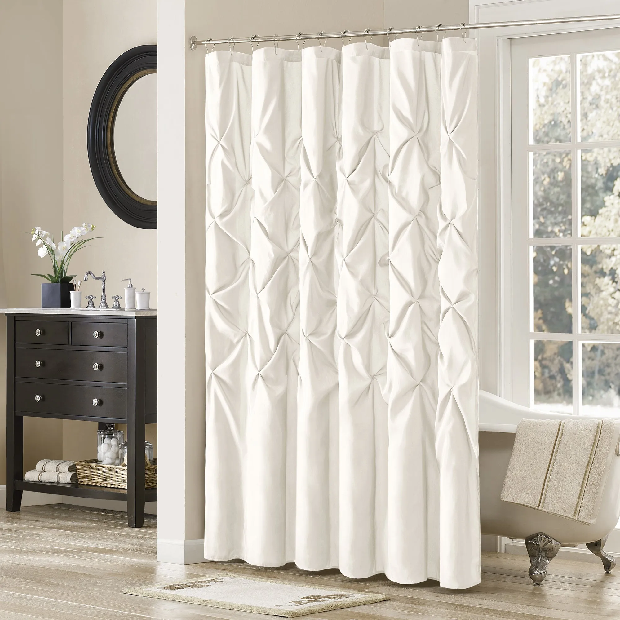 Piedmont Tufted Semi-Sheer Shower Curtain