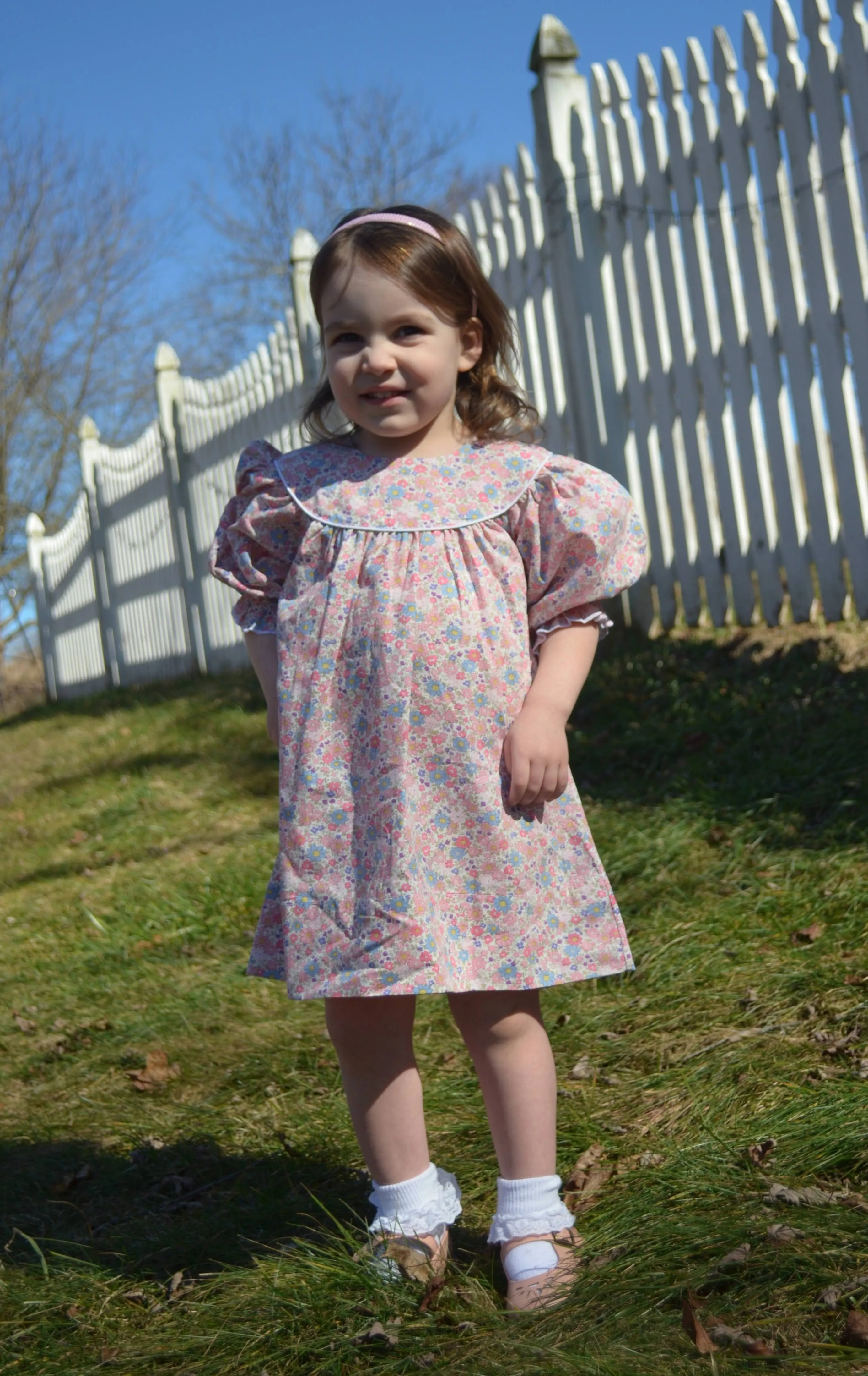 Pink and Blue Floral  Dress