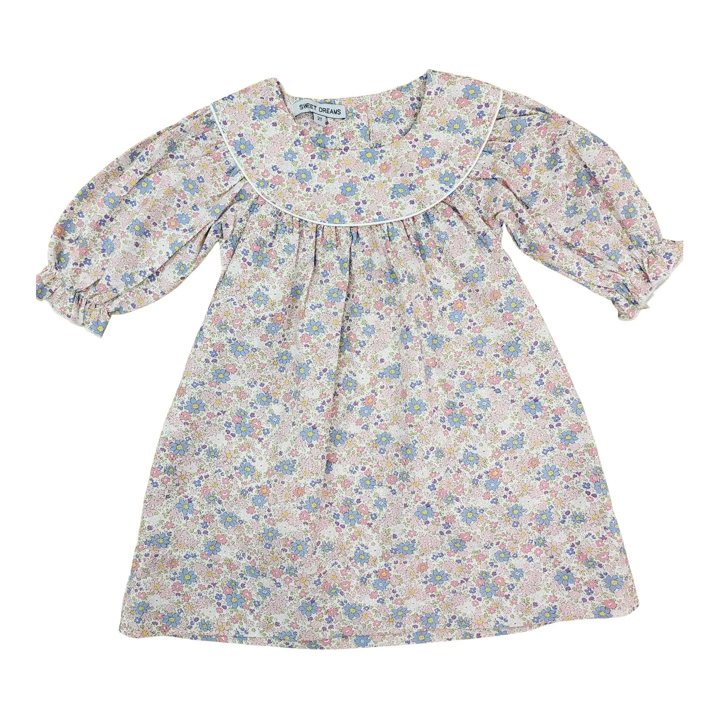 Pink and Blue Floral  Dress