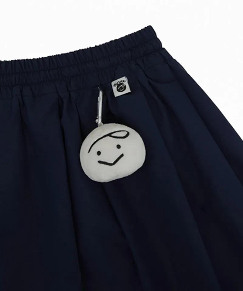 PIV'VEE Volume Pleated Mini Skirt - Ocean Navy