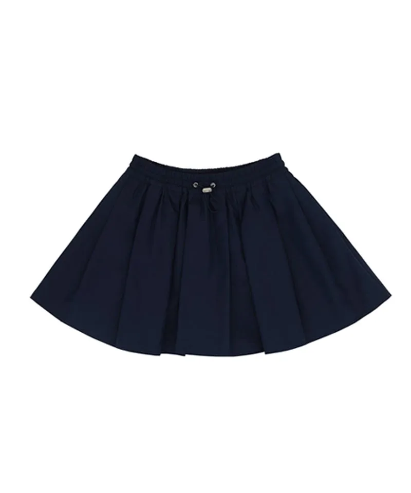 PIV'VEE Volume Pleated Mini Skirt - Ocean Navy