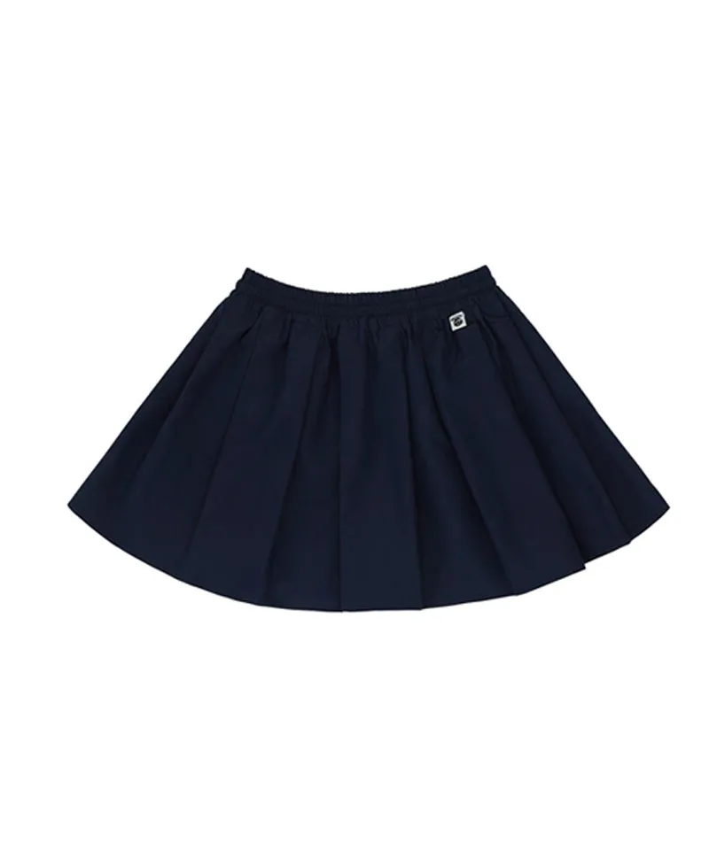 PIV'VEE Volume Pleated Mini Skirt - Ocean Navy