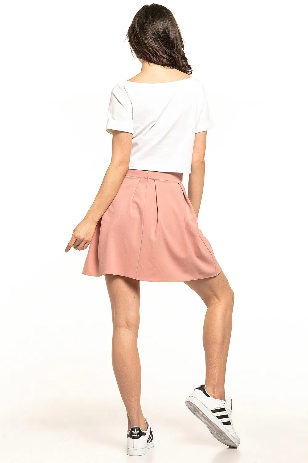 Pleated Mini Skirt with Zip