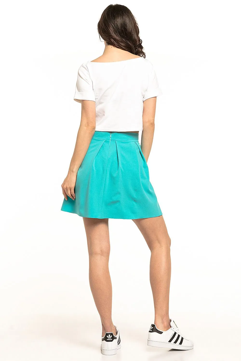 Pleated Mini Skirt with Zip