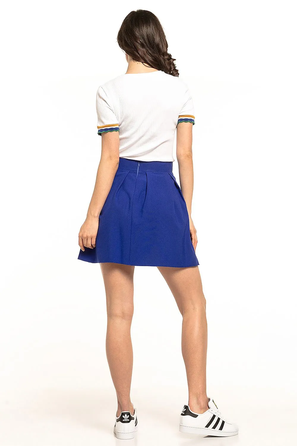 Pleated Mini Skirt with Zip