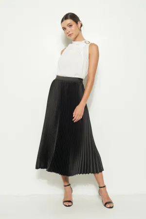 Pleated Silk Skirt