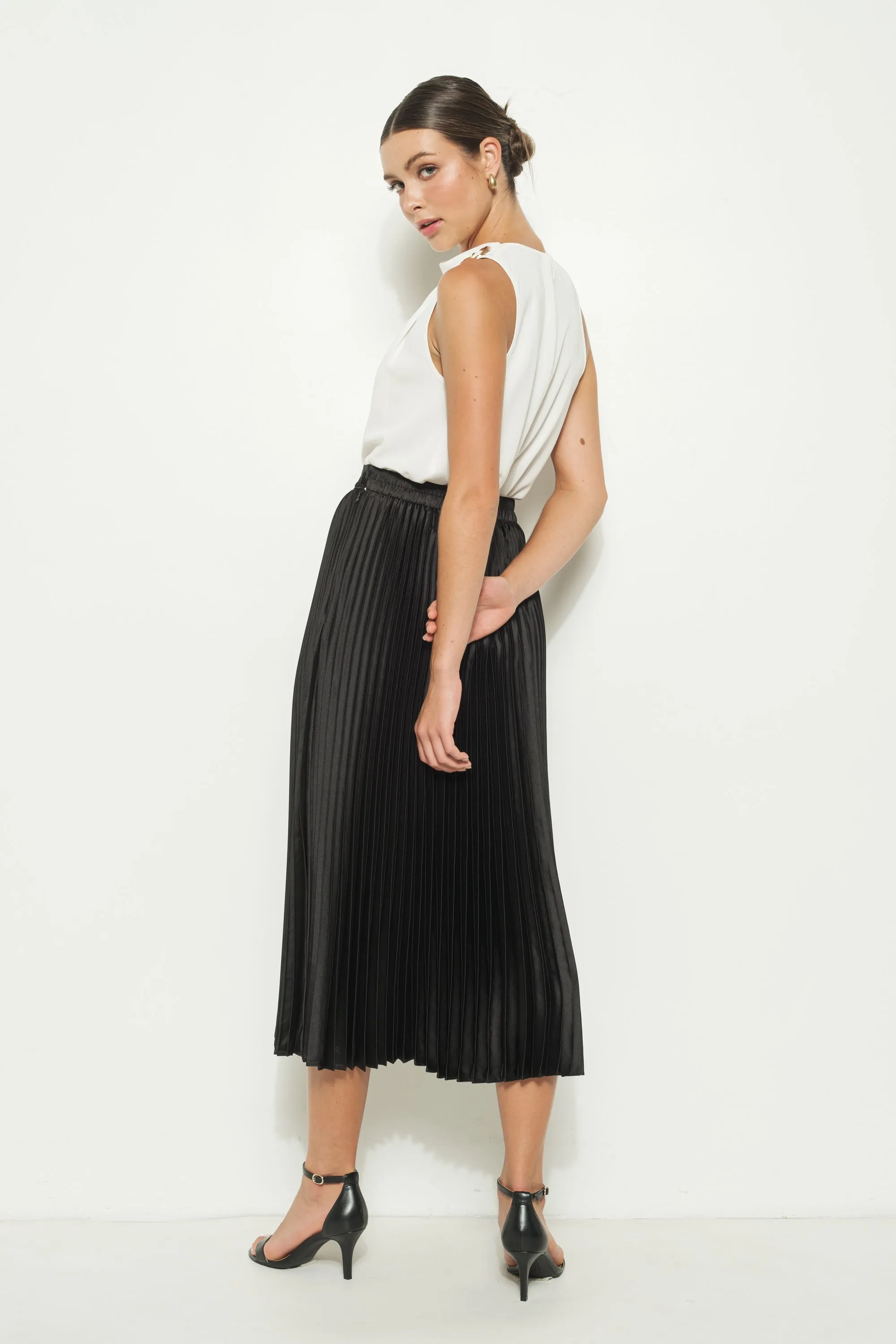 Pleated Silk Skirt