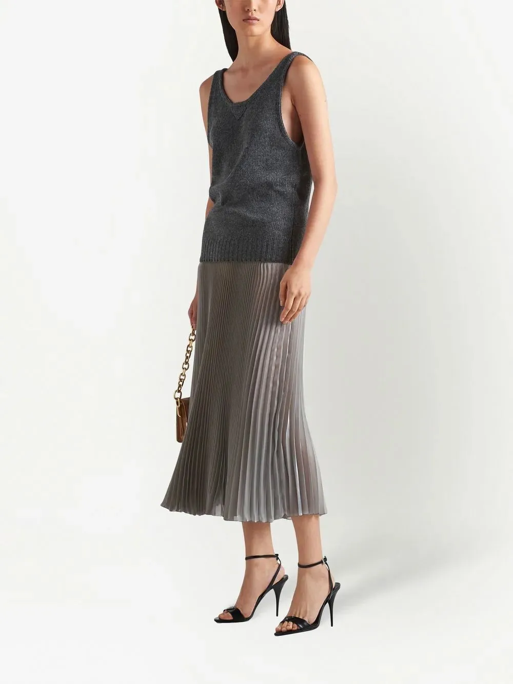 Pleated Silver Skirt