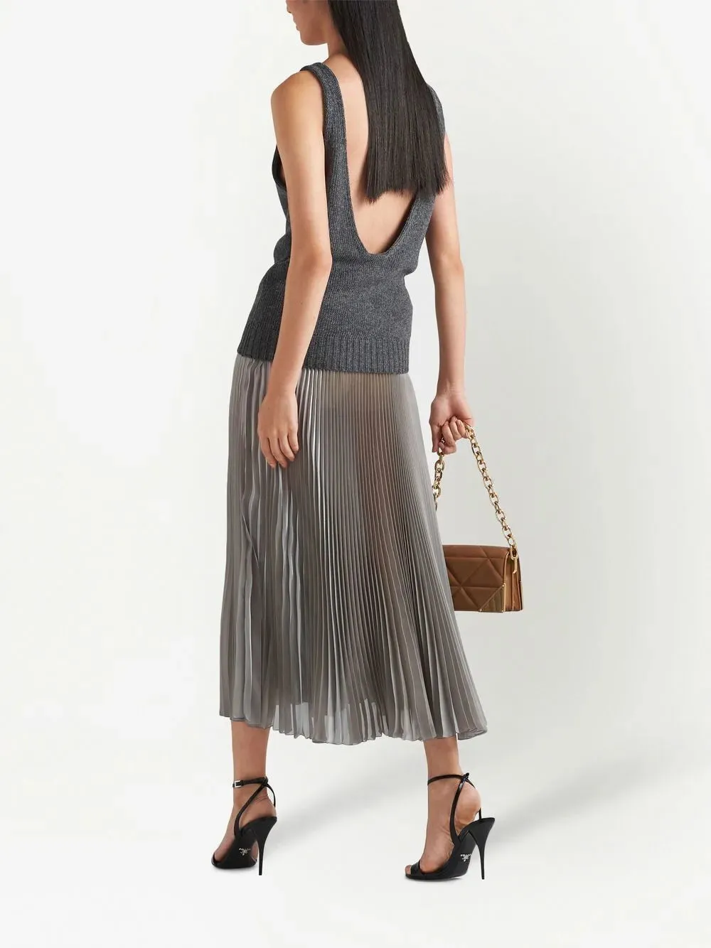 Pleated Silver Skirt