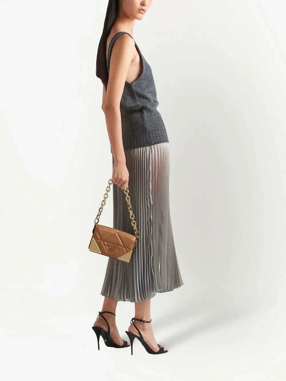 Pleated Silver Skirt