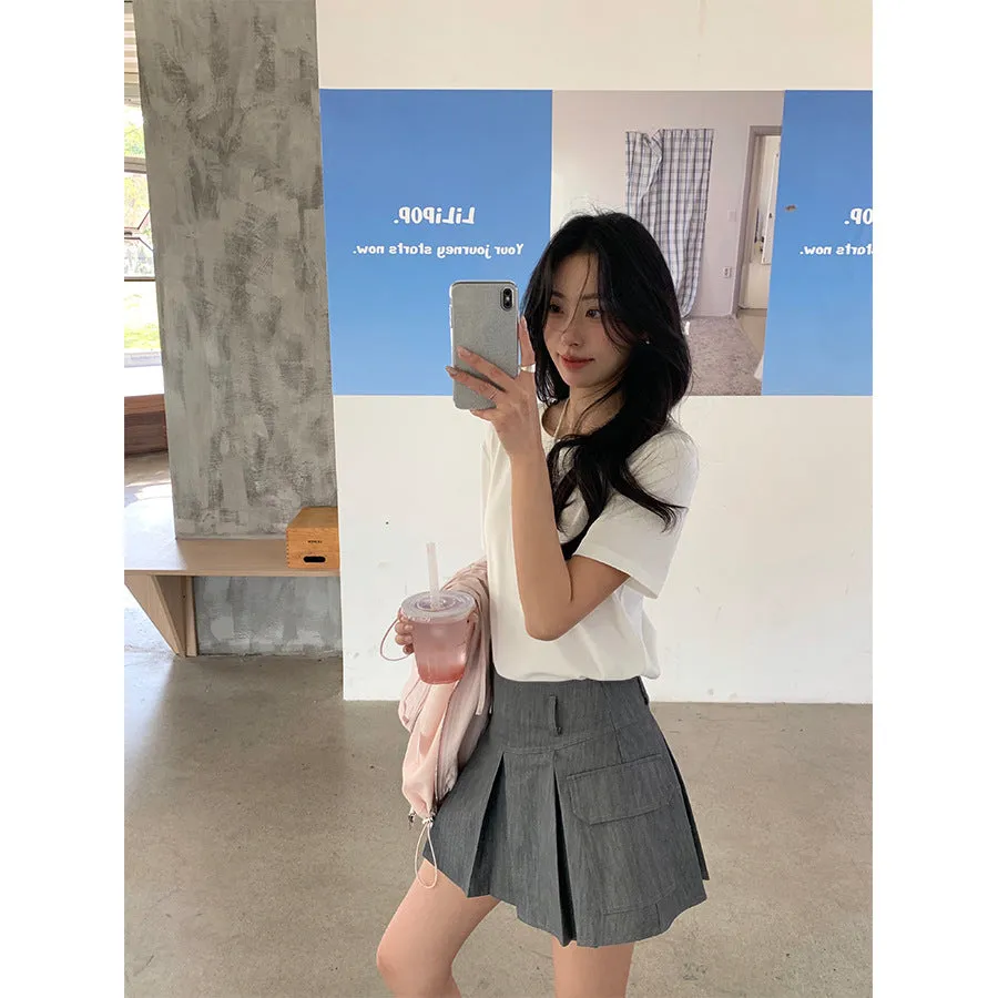 Pleated work skirt