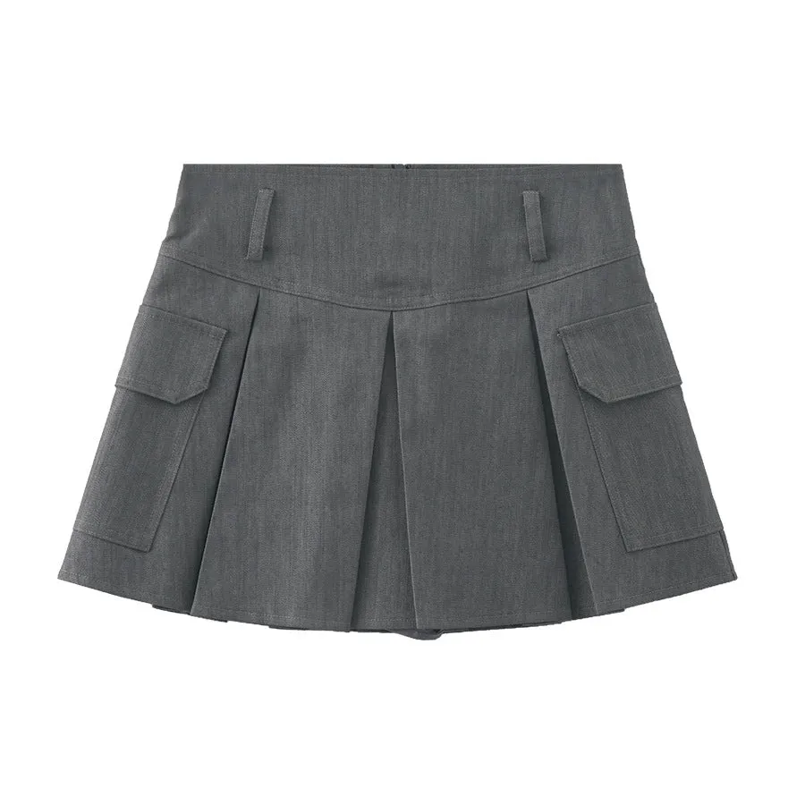 Pleated work skirt