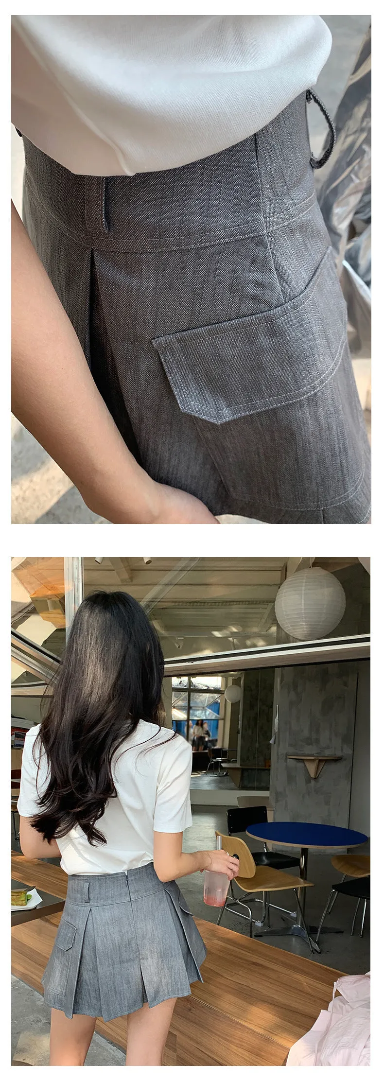 Pleated work skirt