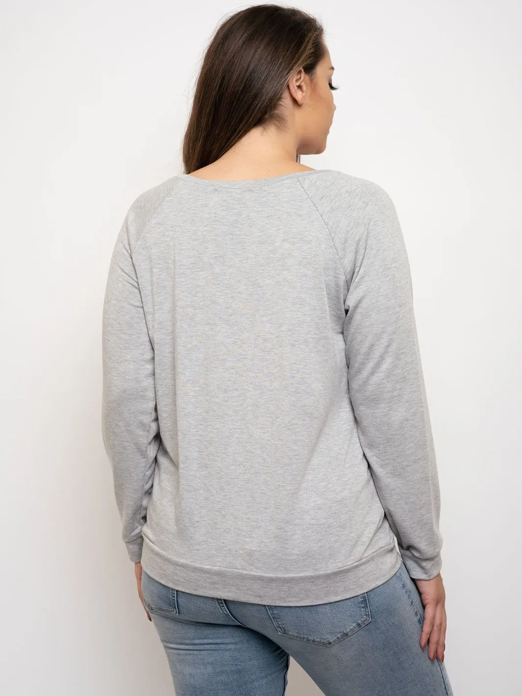 PLUS SIZE FRENCH TERRY COLORBLOCK SWEATSHIRT TOP