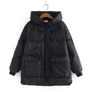 Plus Size Women's Winter Puffer Jackets Hooded Long Thick Cotton Interlayer Inside Large Size 5XL Warm Coat