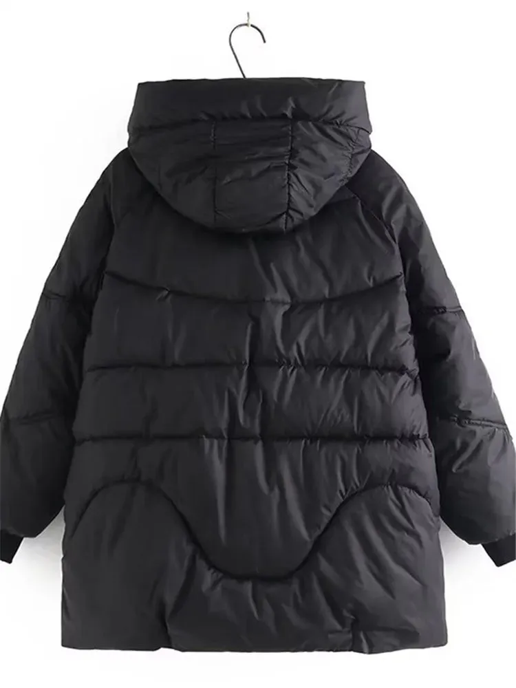 Plus Size Women's Winter Puffer Jackets Hooded Long Thick Cotton Interlayer Inside Large Size 5XL Warm Coat