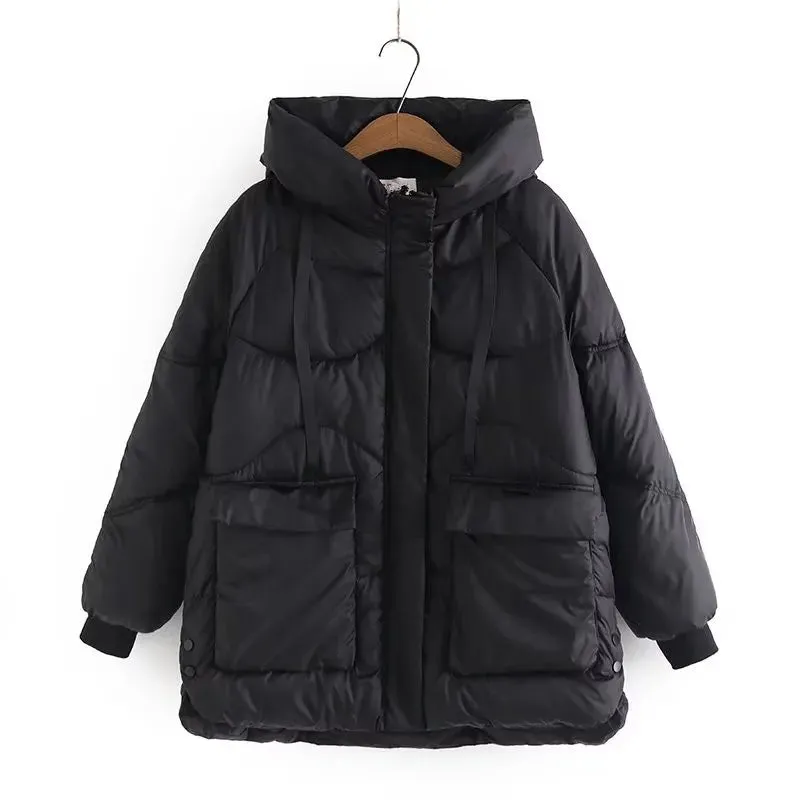 Plus Size Women's Winter Puffer Jackets Hooded Long Thick Cotton Interlayer Inside Large Size 5XL Warm Coat