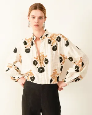 Poet Noir Triple Bloom Blouse