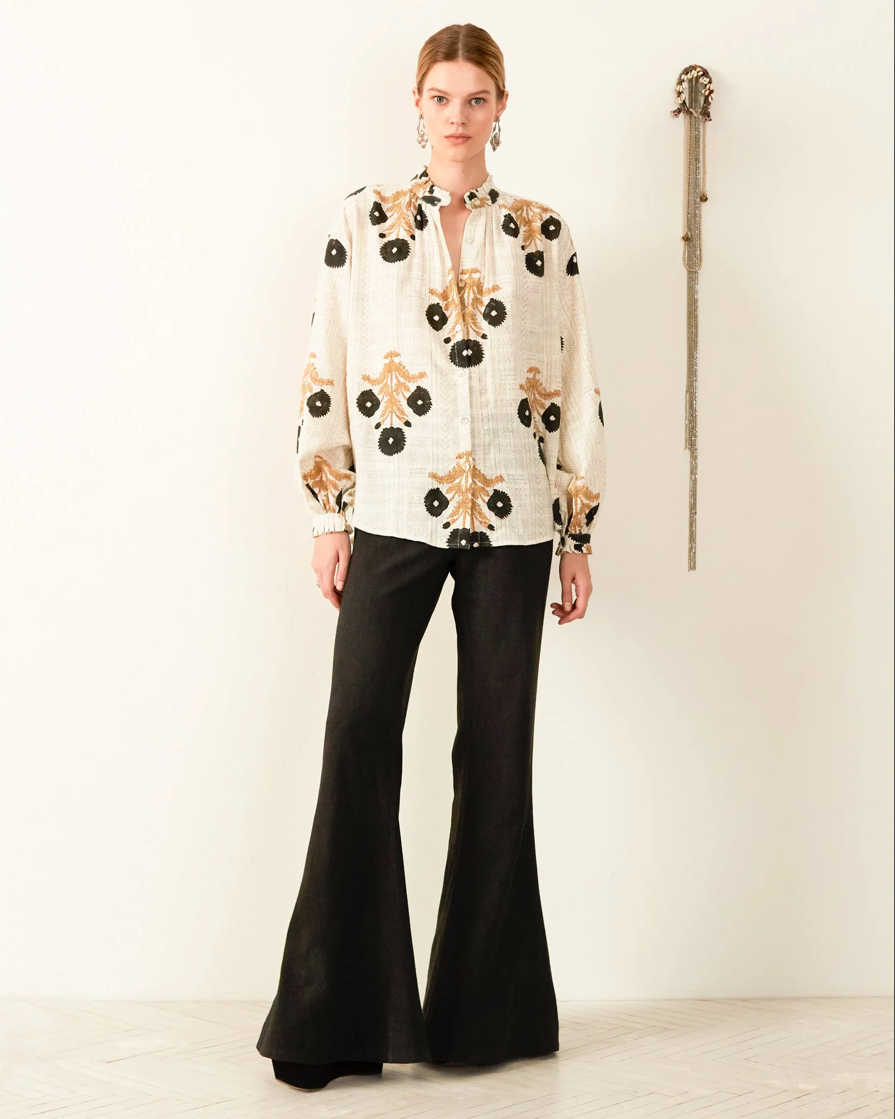 Poet Noir Triple Bloom Blouse