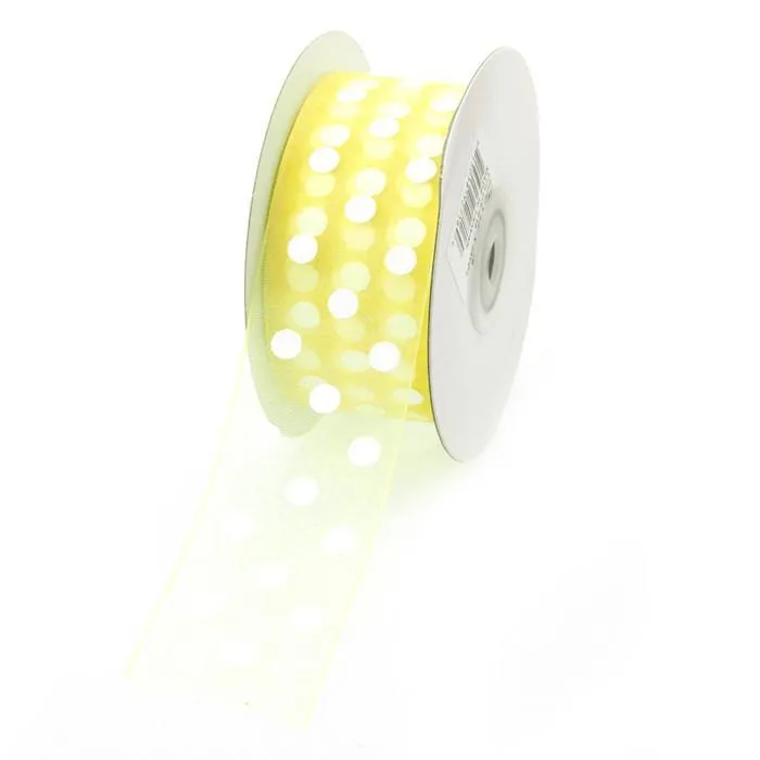 Polka Dot Organza Ribbon, 1-1/2-Inch, 25 Yards