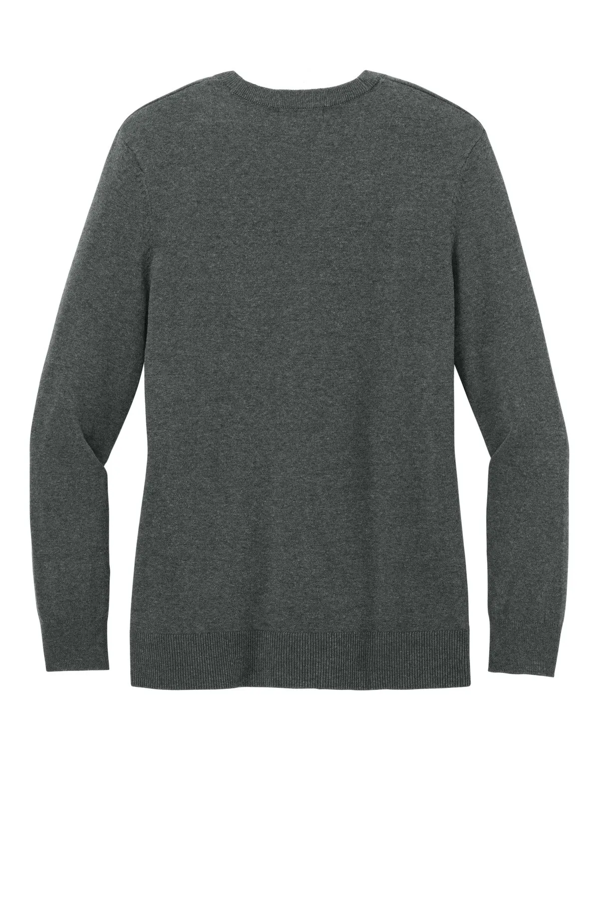 Port Authority Women's Easy Care Button-Up Cardigan Sweater LSW4150 Charcoal Heather