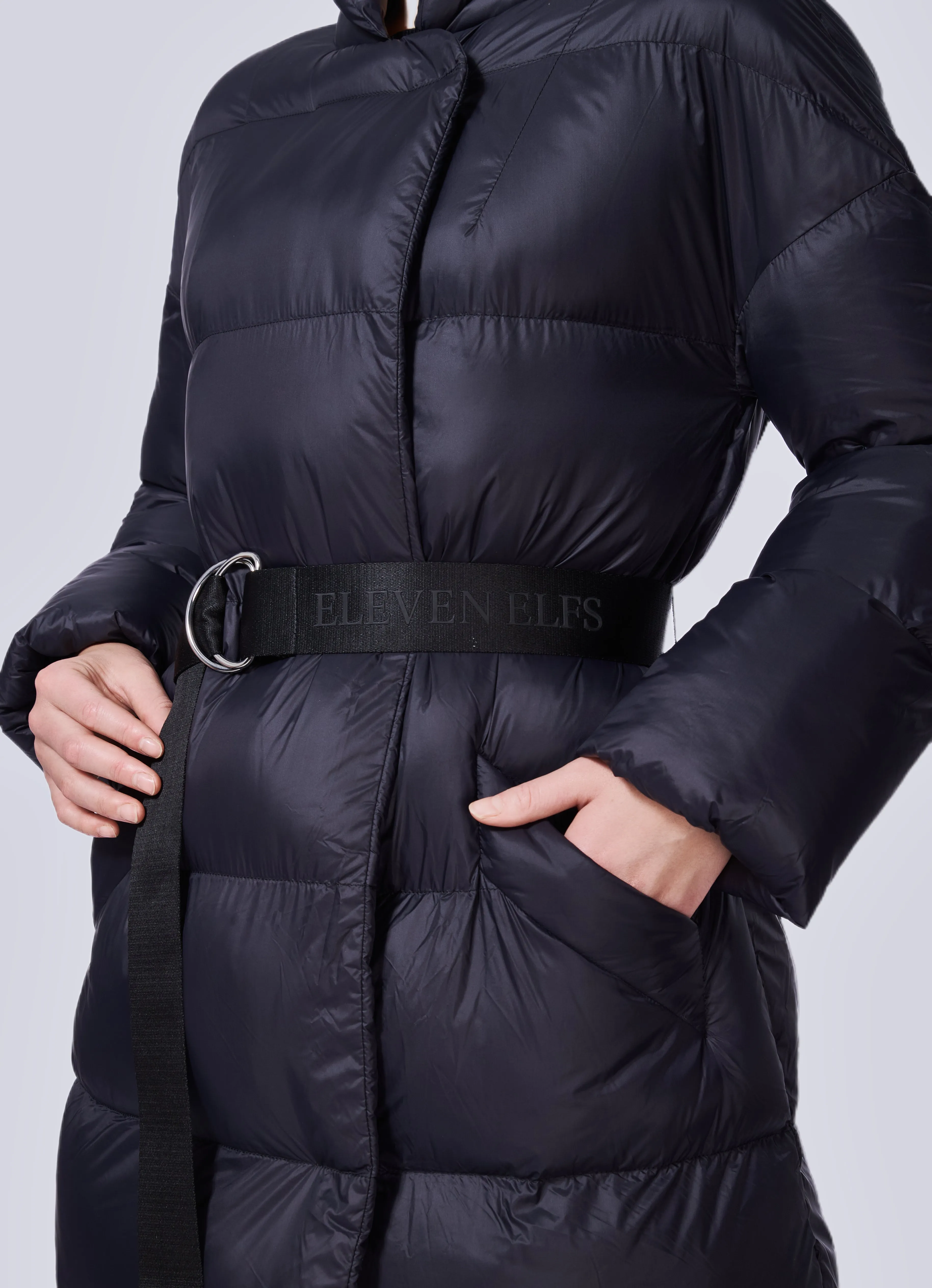 Posh Long Vegan Down Coat | Black