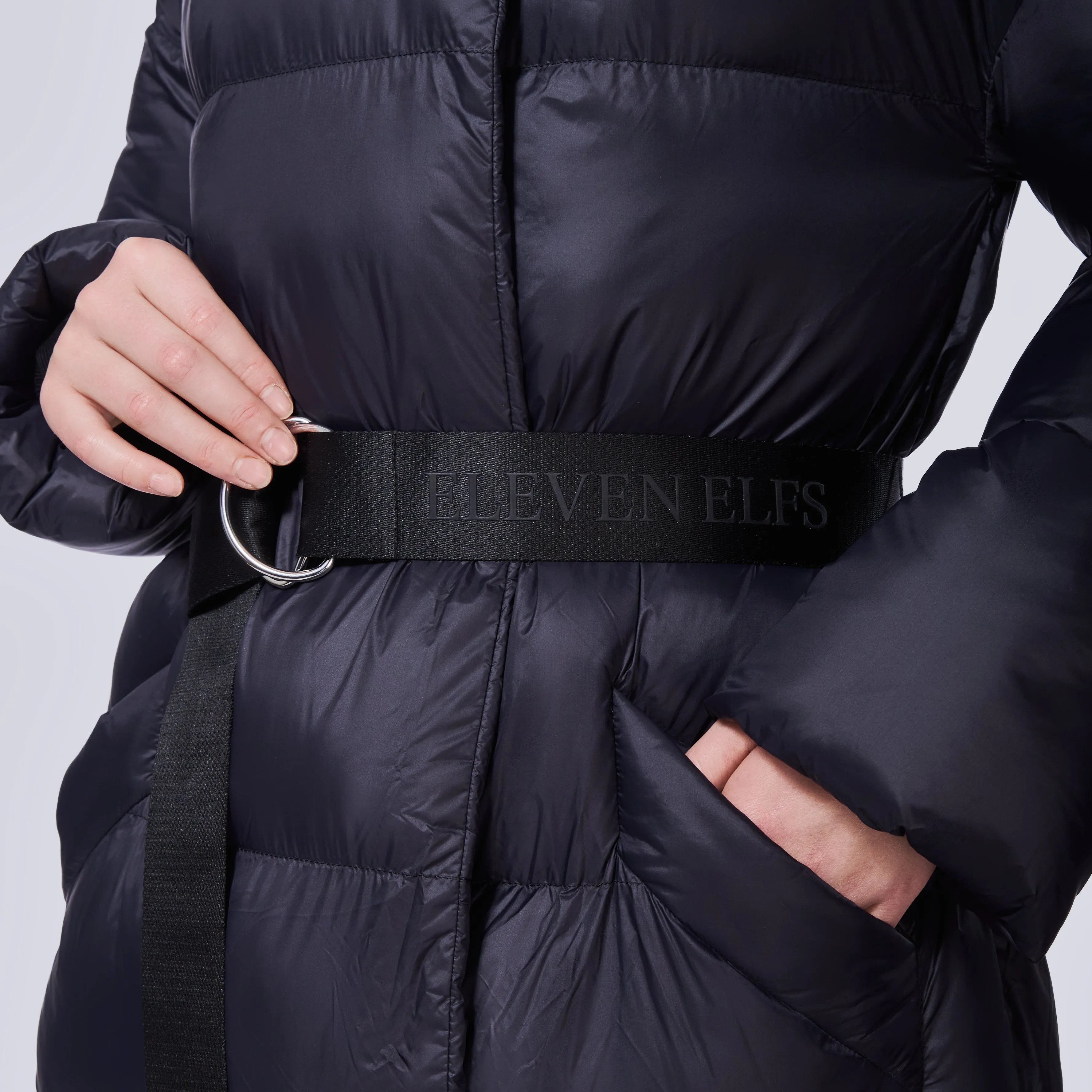 Posh Long Vegan Down Coat | Black