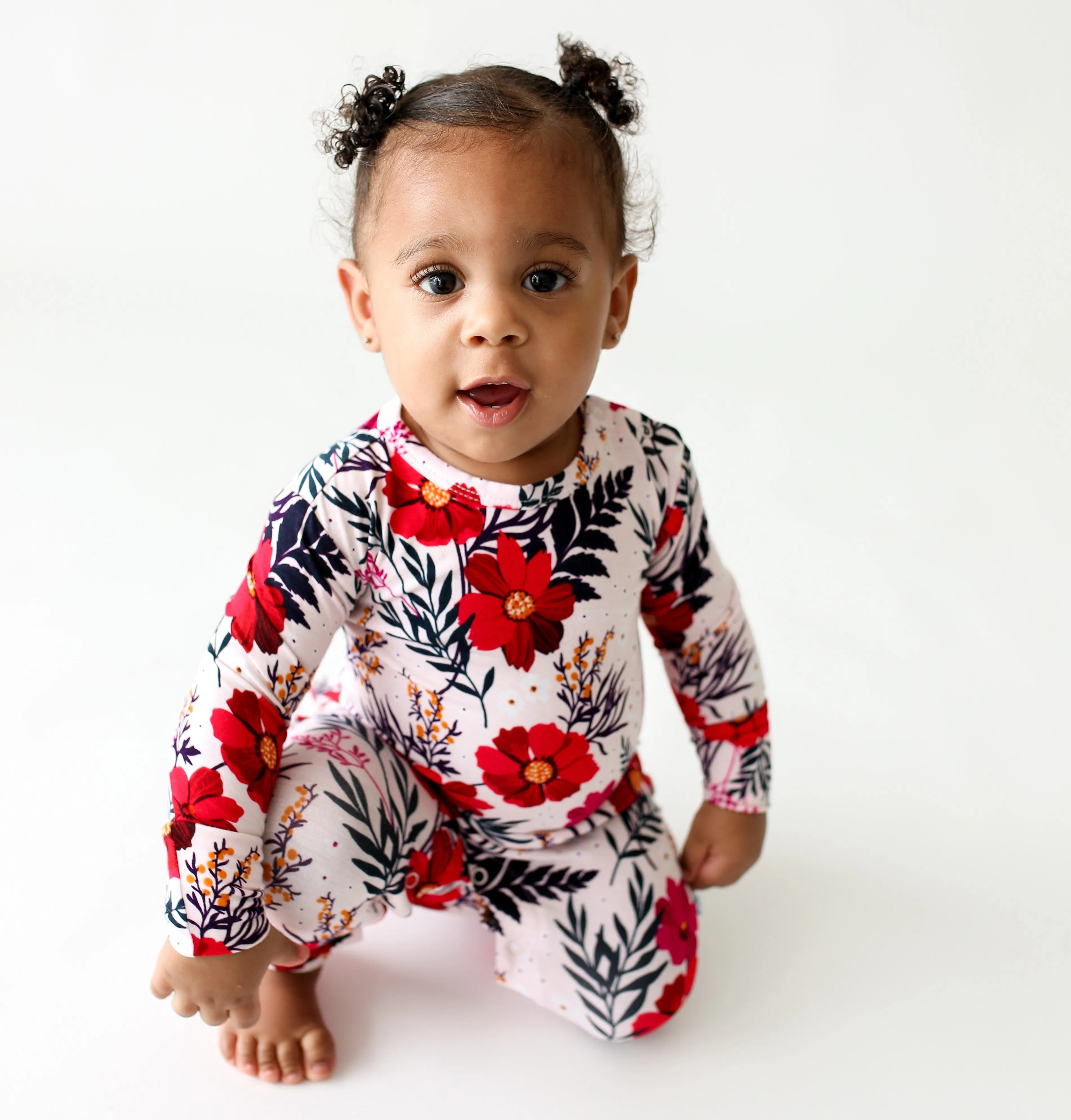 Posh Peanut Chloe L/S Ruffled Romper