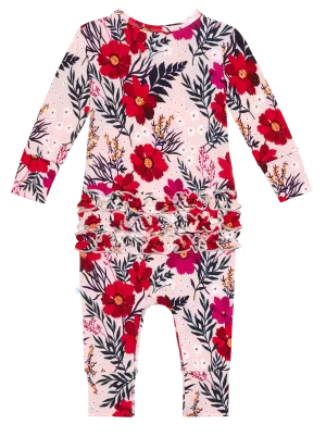 Posh Peanut Chloe L/S Ruffled Romper