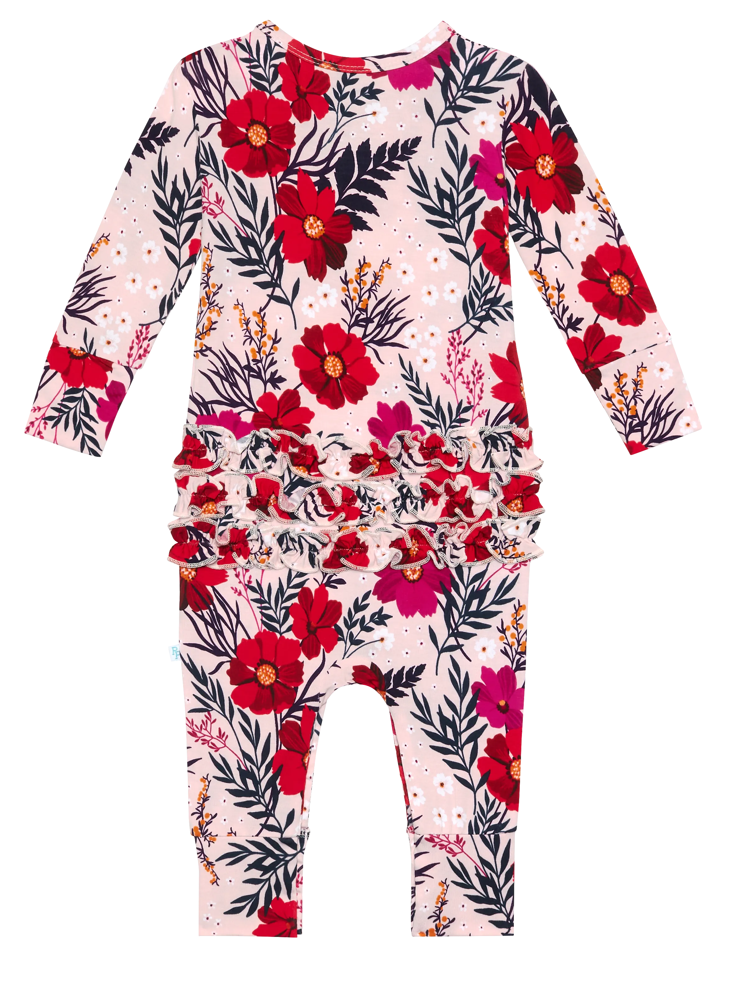 Posh Peanut Chloe L/S Ruffled Romper