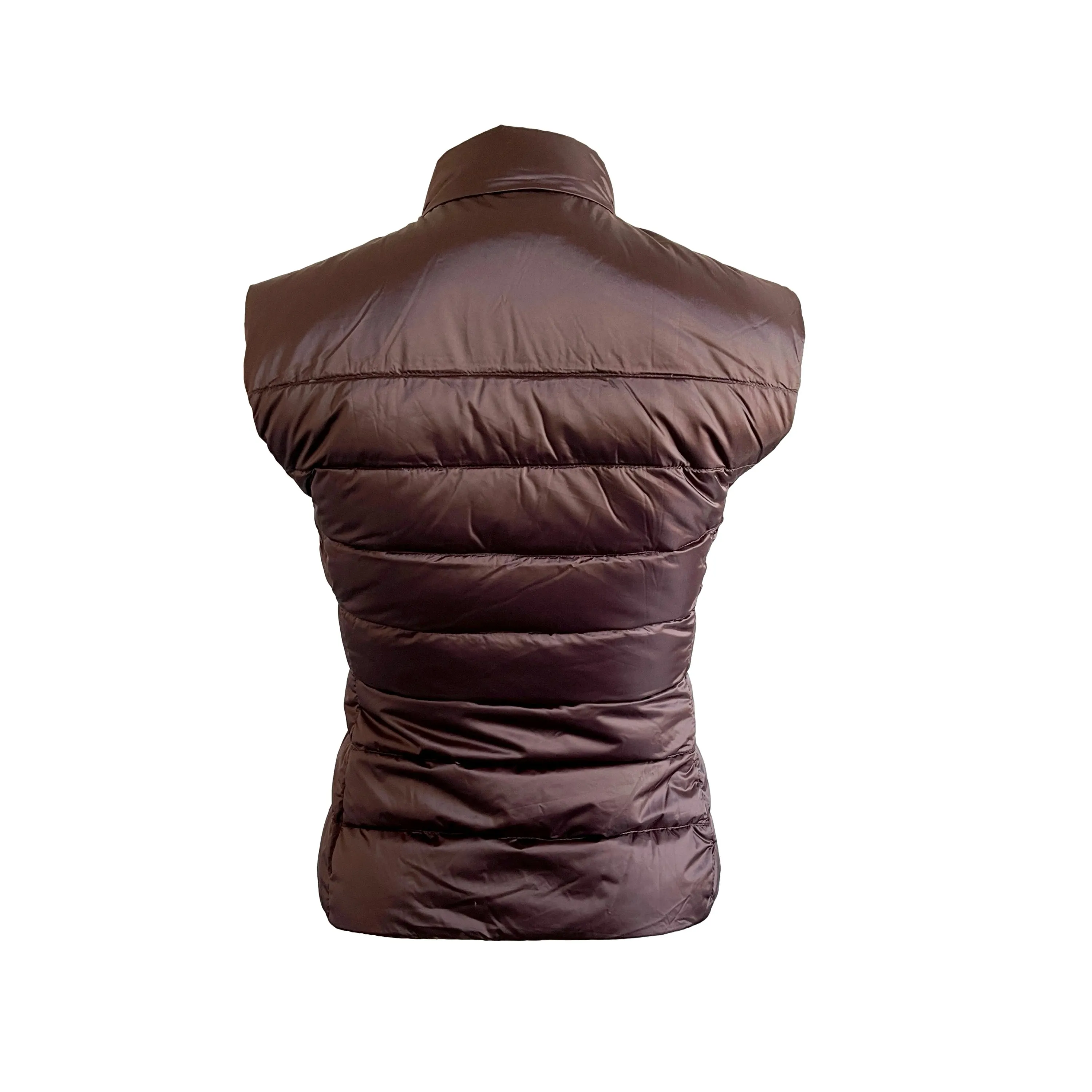 Prada Brown Logo Puffer Vest