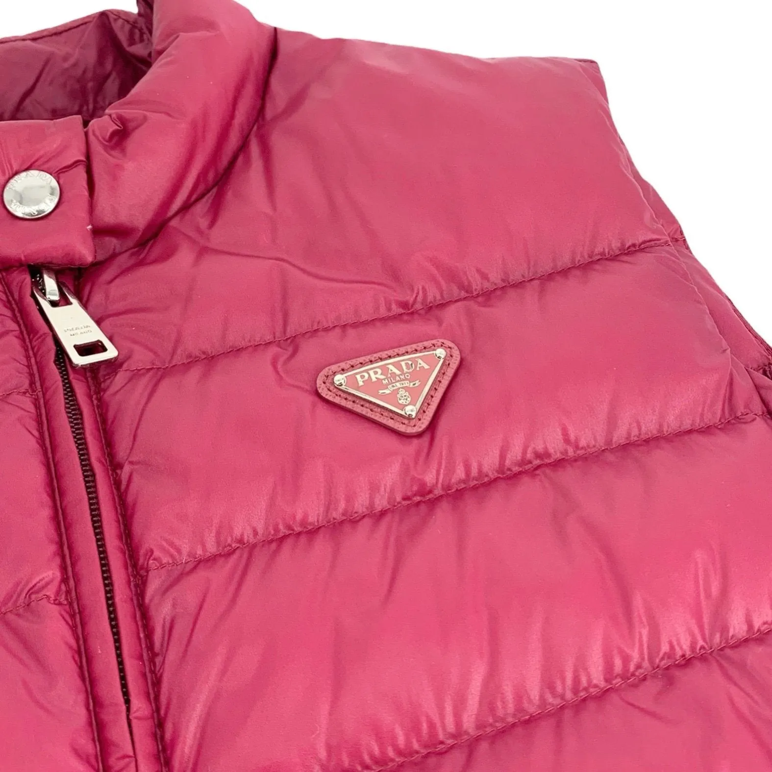 Prada Pink Logo Puffer Vest
