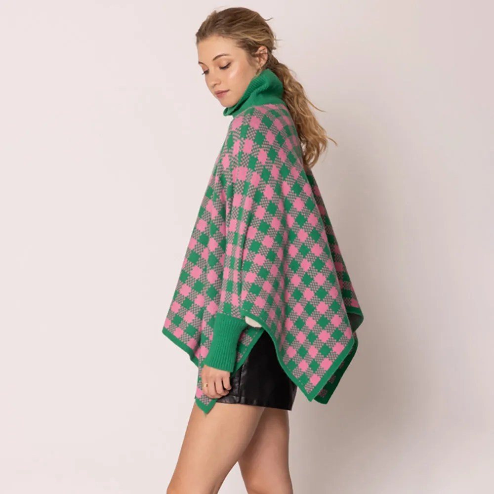 “Pretty Girl 💕💚 Checkered & Houndstooth Ponchos & Cape”- Pre Order