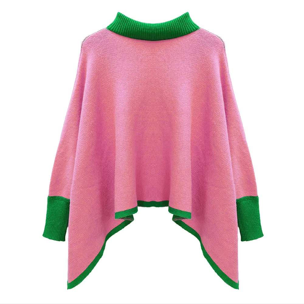 “Pretty Girl 💕💚 Plaid & Solid Knit Ponchos” Pre-Order