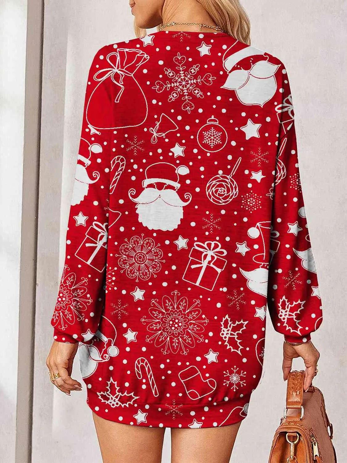 Printed Button Up Long Sleeve Cardigan