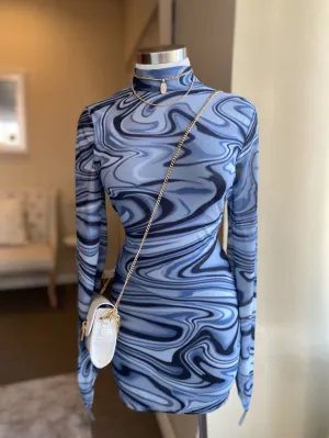 Printed Sheer Dress