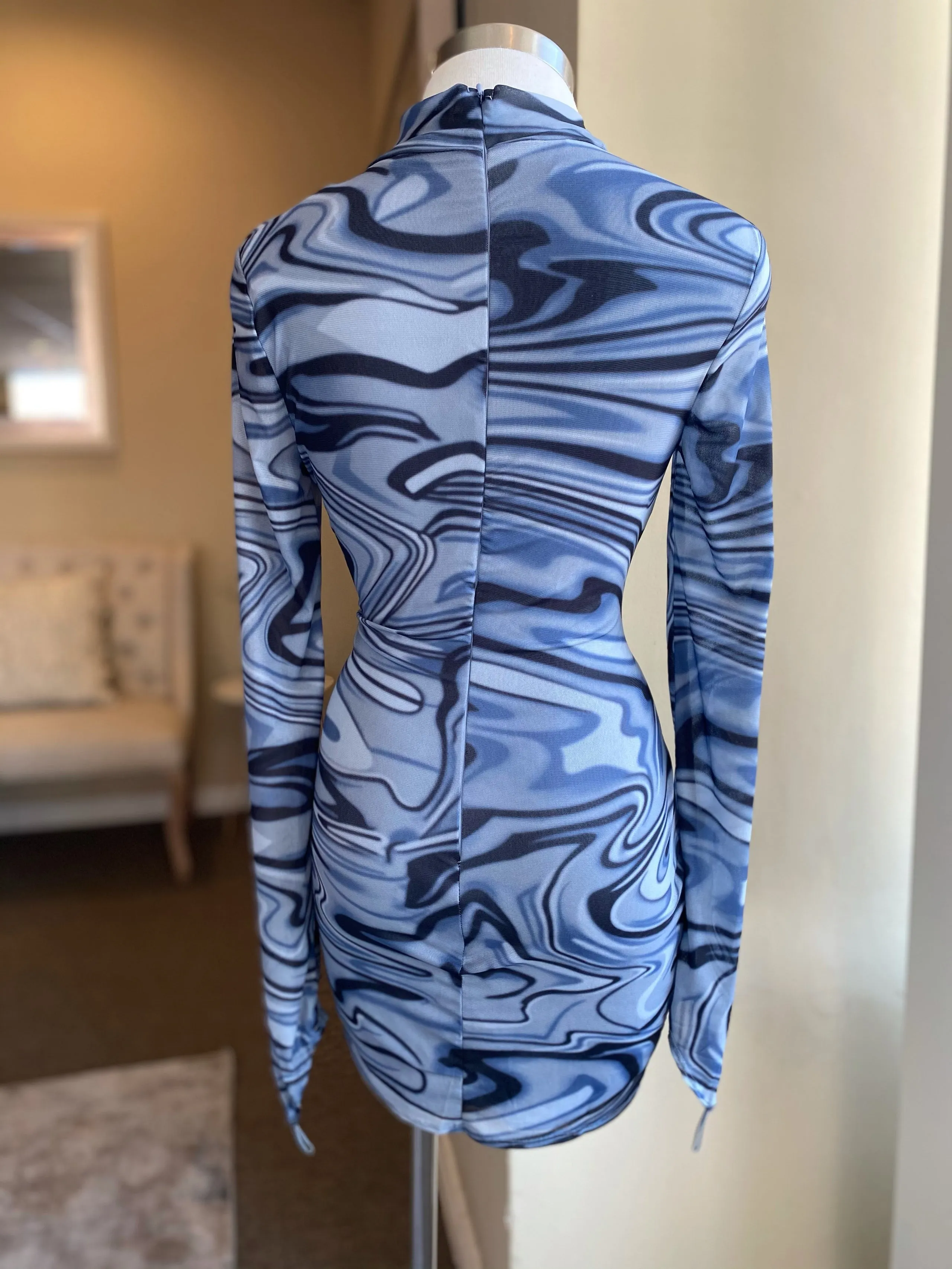 Printed Sheer Dress