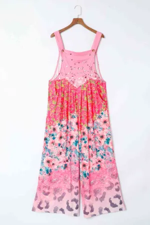 Printed Square Neck Wide Strap Jumpsuit