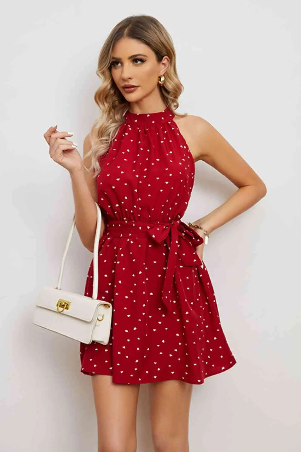 Printed Tie Waist Mini Dress (2 Colors)