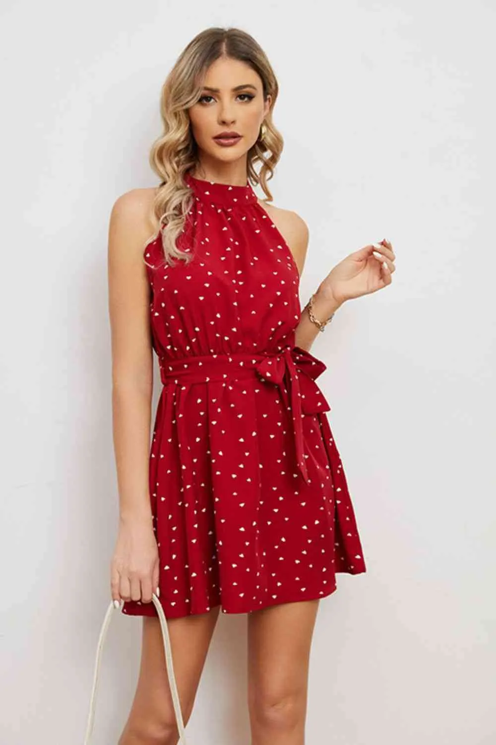 Printed Tie Waist Mini Dress (2 Colors)